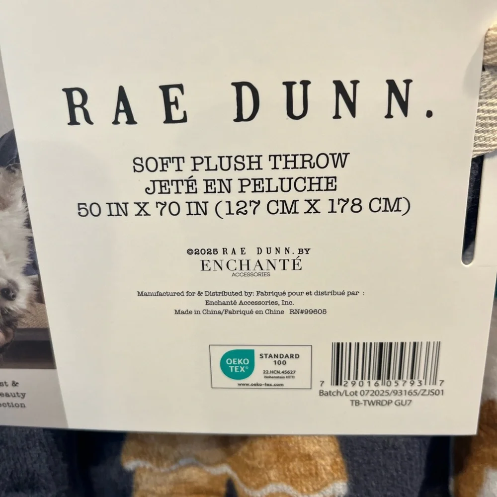 NEW Rae Dunn Christmas Gingerbread Throw Blanket
